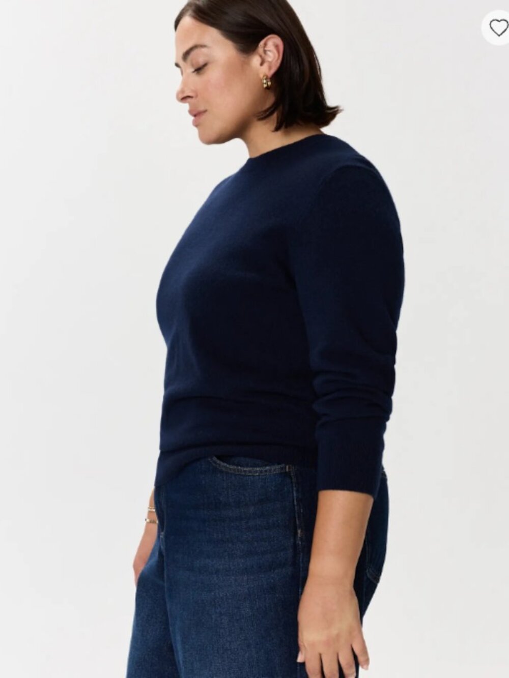 Quince Plus Size Cashmere Crewneck Sweater (Navy, 2X)